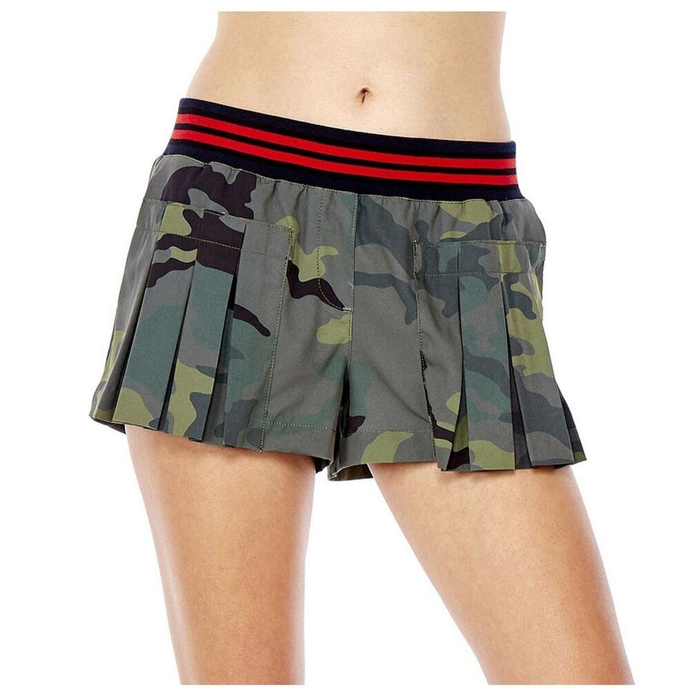 Y2K The Upside Military Pleated Shorts Size 6 Green Camo Bratz Streetwear 90s